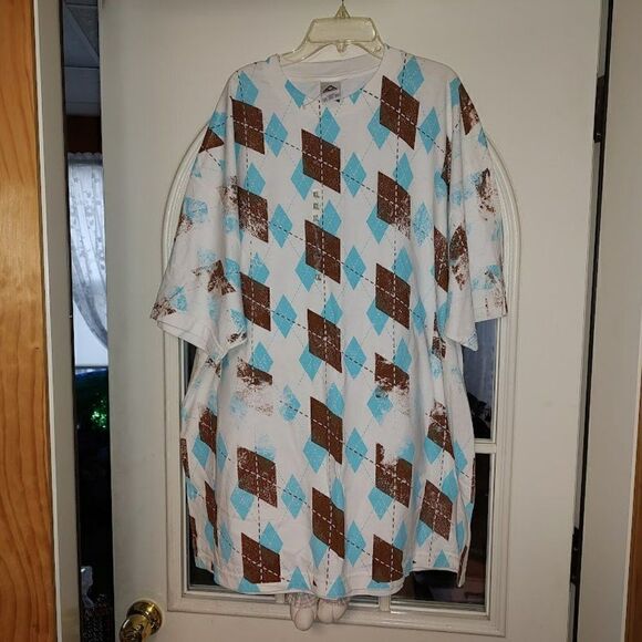New Alstyle Apparel  White Blue Brown Designed Shirt Size Men's XXL - Picture 1 of 2